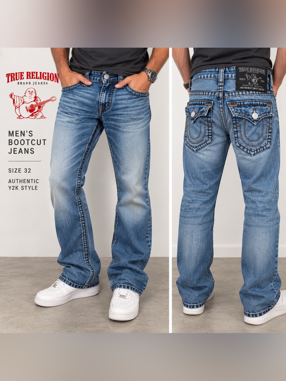 True Religion Billy Super T Men’s Y2K Bootcut Jeans Size 32